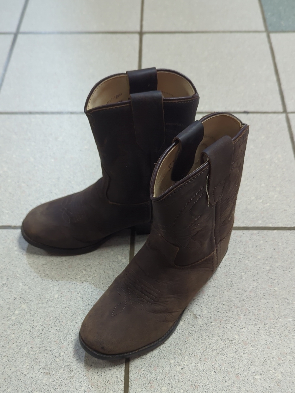 Old West Dark Brown Western Pull-On Boots